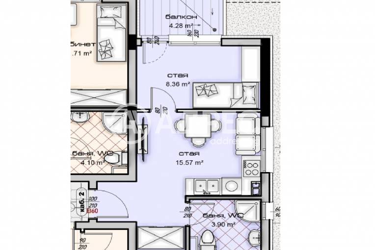 Двустаен апартамент, Варна, Кайсиева градина, 681678, Снимка 3