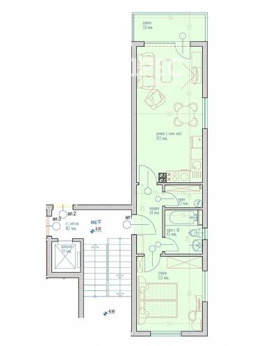 Двустаен апартамент, Варна, Виница, 659679, Снимка 1