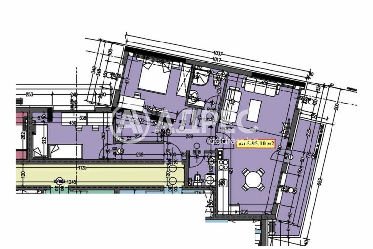 Тристаен апартамент, Варна, Аспарухово, 604681, Снимка 1