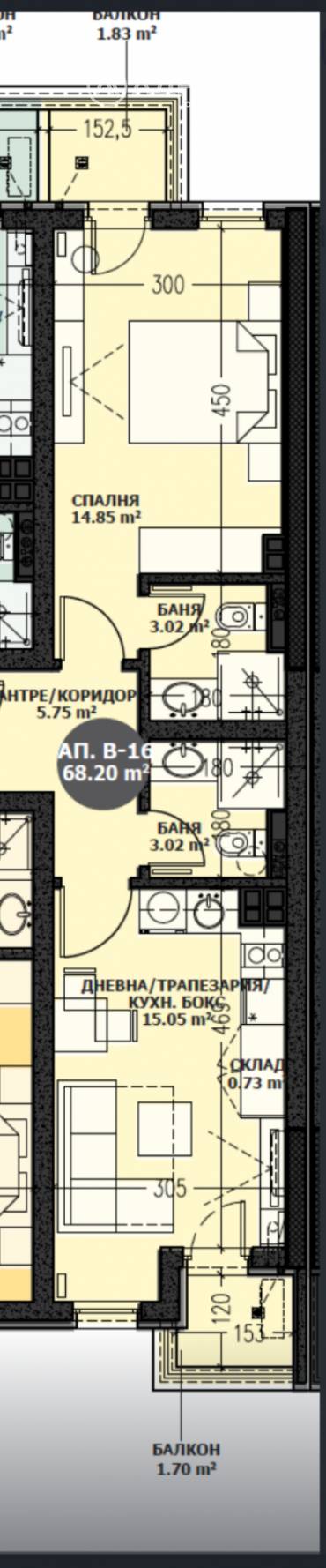 Двустаен апартамент, София, Малинова Долина, 640683, Снимка 1