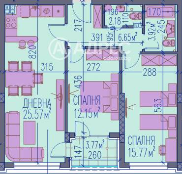 Тристаен апартамент, Пловдив, Тракия, 663684, Снимка 1