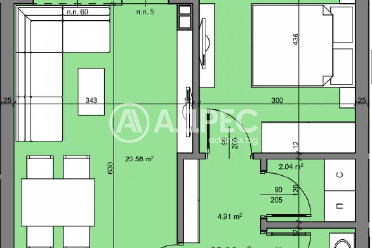 Двустаен апартамент, Бургас, Долно Езерово, 629685, Снимка 1