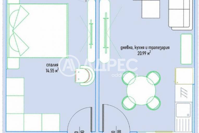 Двустаен апартамент, София, Малинова Долина, 647685, Снимка 5