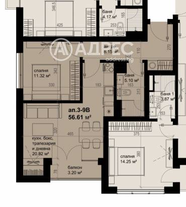 Двустаен апартамент, Бургас, Изгрев, 669686, Снимка 1