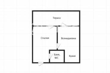Двустаен апартамент, Бургас, Славейков, 699686, Снимка 1