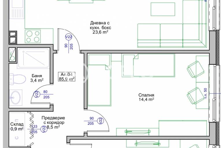 Тристаен апартамент, Поморие, Свобода, 681687, Снимка 2