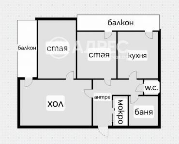 Тристаен апартамент, София, Красна поляна 1, 696687, Снимка 1