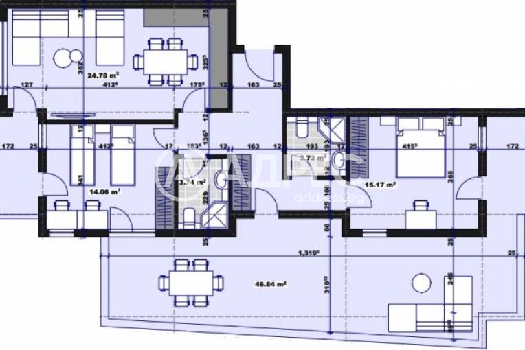 Тристаен апартамент, Стара Загора, Три чучура-север, 678689, Снимка 3