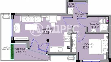 Двустаен апартамент, Бургас, Сарафово, 676690, Снимка 1