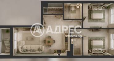 Тристаен апартамент, София, Манастирски ливади - изток, 700690, Снимка 1