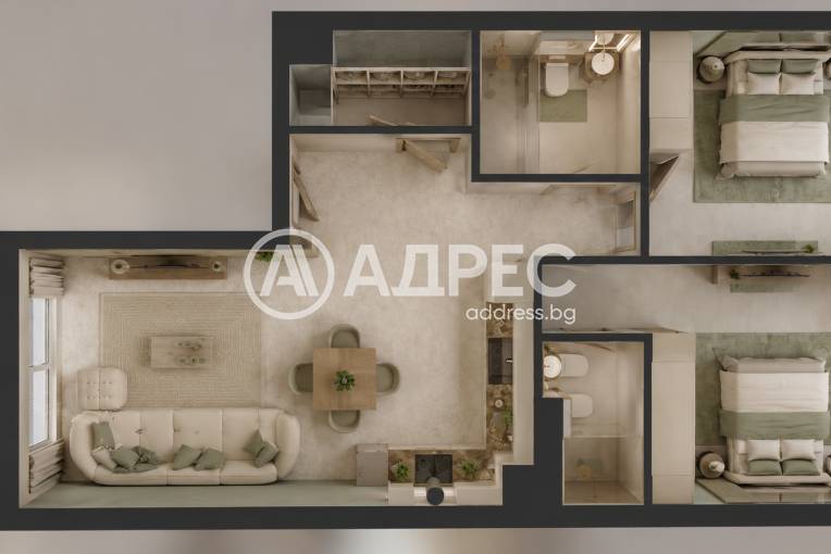 Тристаен апартамент, София, Манастирски ливади - изток, 700690, Снимка 1