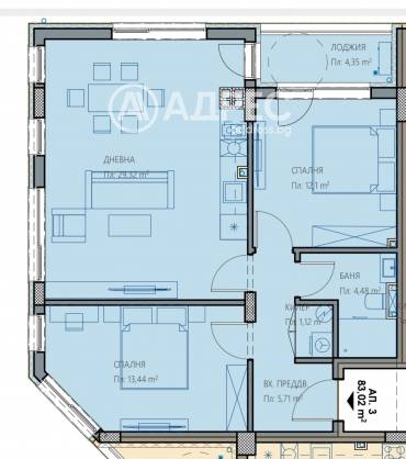 Тристаен апартамент, Варна, Владислав Варненчик, 673698, Снимка 1