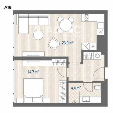 Двустаен апартамент, София, Овча купел, 693699, Снимка 1