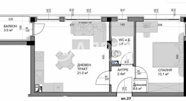Двустаен апартамент, Варна, Владислав Варненчик, 674701, Снимка 5