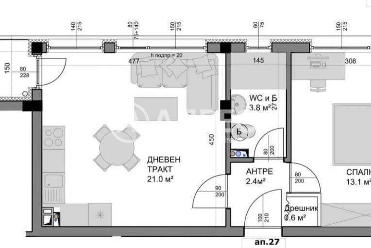Двустаен апартамент, Варна, Владислав Варненчик, 674701, Снимка 5