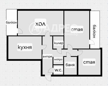 Тристаен апартамент, София, Медицинска академия, 697702, Снимка 1