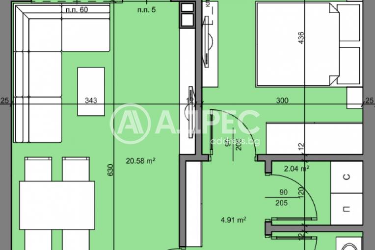 Двустаен апартамент, Бургас, Долно Езерово, 629703, Снимка 1