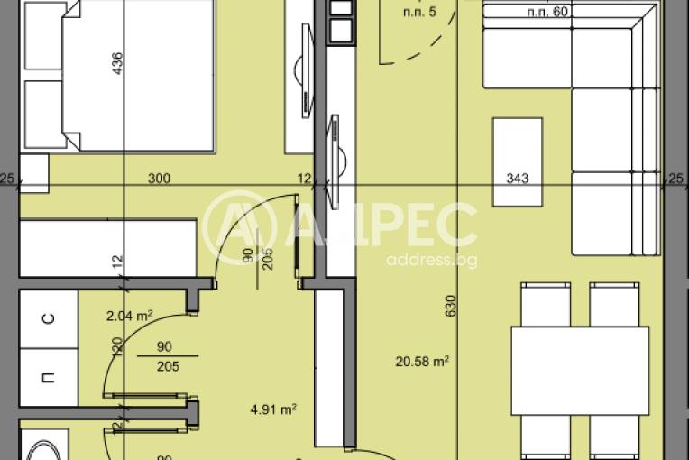 Двустаен апартамент, Бургас, Долно Езерово, 629704, Снимка 1