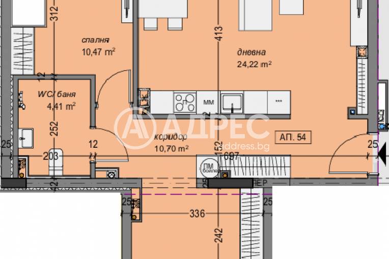 Тристаен апартамент, София, Суха река, 688706, Снимка 2