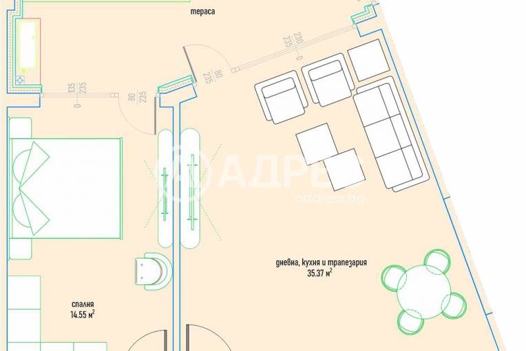 Двустаен апартамент, София, Малинова Долина, 687707, Снимка 1