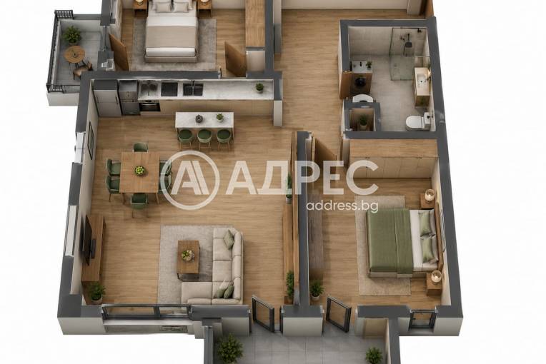Тристаен апартамент, Варна, к.к. Св.Св. Константин и Елена, 700707, Снимка 3
