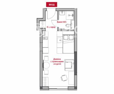 Едностаен апартамент, София, Център, 682708, Снимка 1