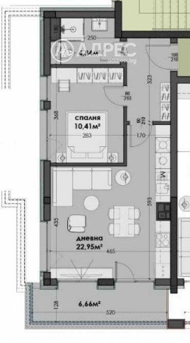 Двустаен апартамент, Варна, Изгрев, 670712, Снимка 1