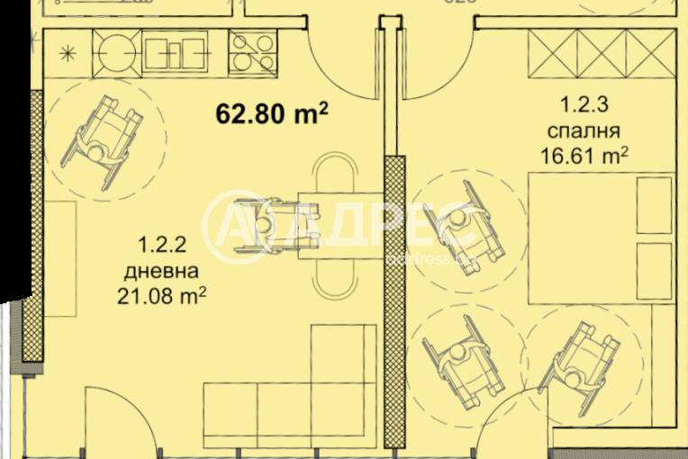 Двустаен апартамент, Варна, Младост 1, 671712, Снимка 2