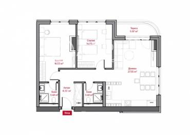 Тристаен апартамент, София, Лозенец, 652714, Снимка 1