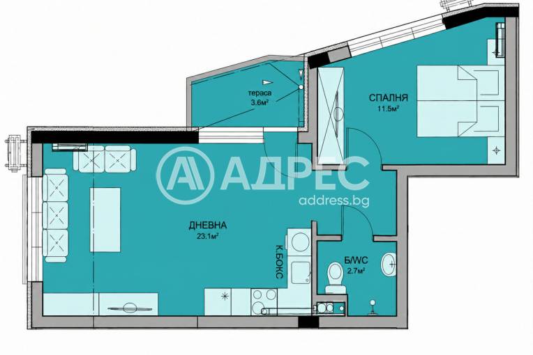 Двустаен апартамент, Бургас, Меден рудник - зона В, 689716, Снимка 8