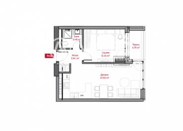 Двустаен апартамент, София, Лозенец, 652717, Снимка 1