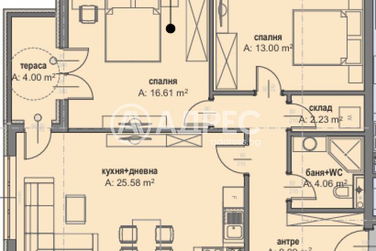 Тристаен апартамент, София, Малинова Долина, 687717, Снимка 2
