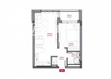 Двустаен апартамент, София, Лозенец, 652719, Снимка 1