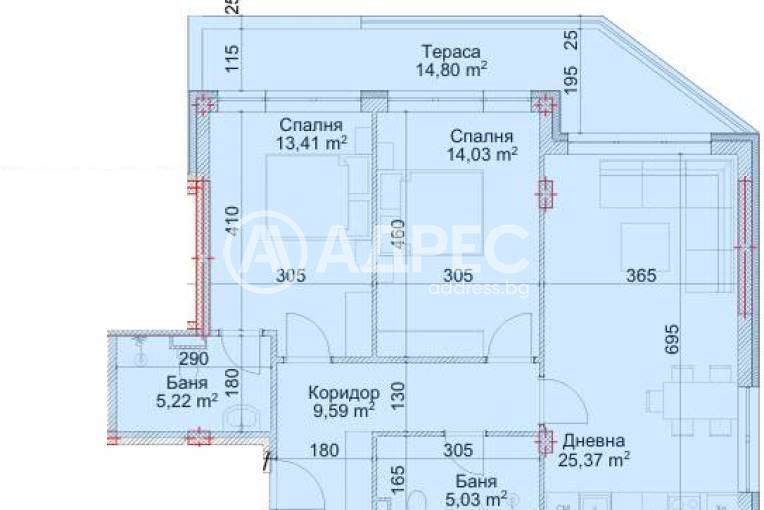 Тристаен апартамент, Благоевград, Струмско, 667723, Снимка 1