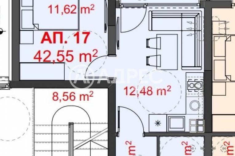 Двустаен апартамент, Бургас, Меден рудник - зона Д, 689724, Снимка 1