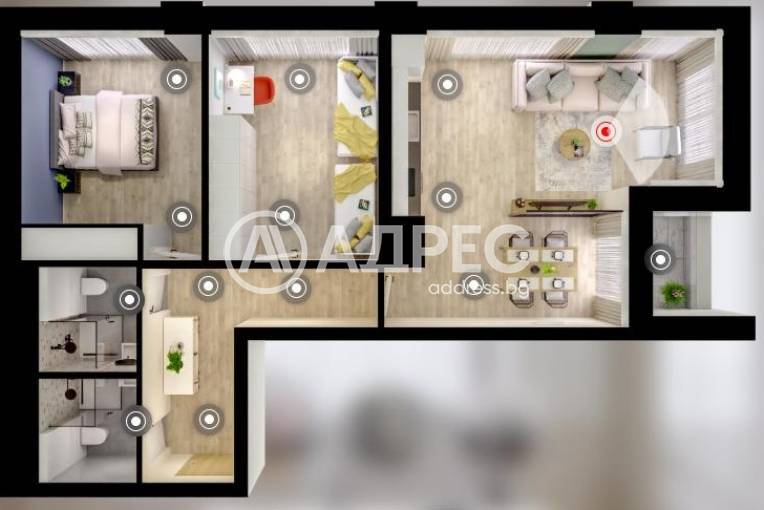 Тристаен апартамент, София, Дружба 1, 697725, Снимка 1