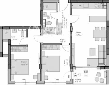 Тристаен апартамент, Пловдив, Христо Смирненски, 666726, Снимка 1