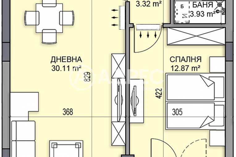 Двустаен апартамент, Пловдив, Гагарин, 665727, Снимка 3