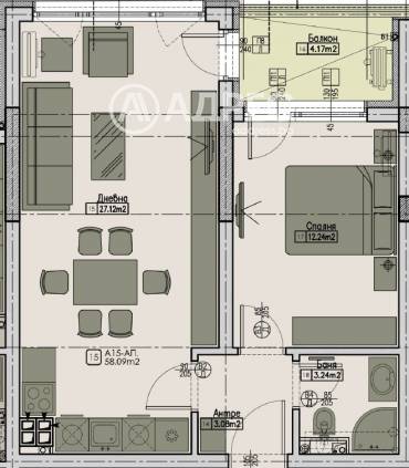Двустаен апартамент, София, Малинова Долина, 675727, Снимка 1
