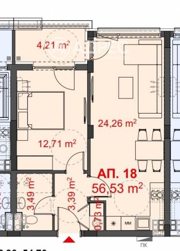 Двустаен апартамент, Бургас, Меден рудник - зона Д, 689727, Снимка 1