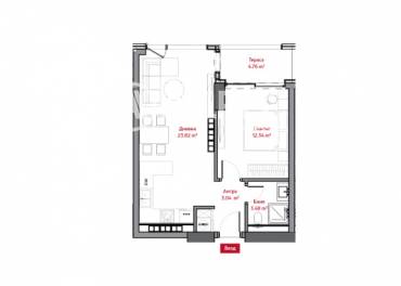 Двустаен апартамент, София, Лозенец, 652728, Снимка 1