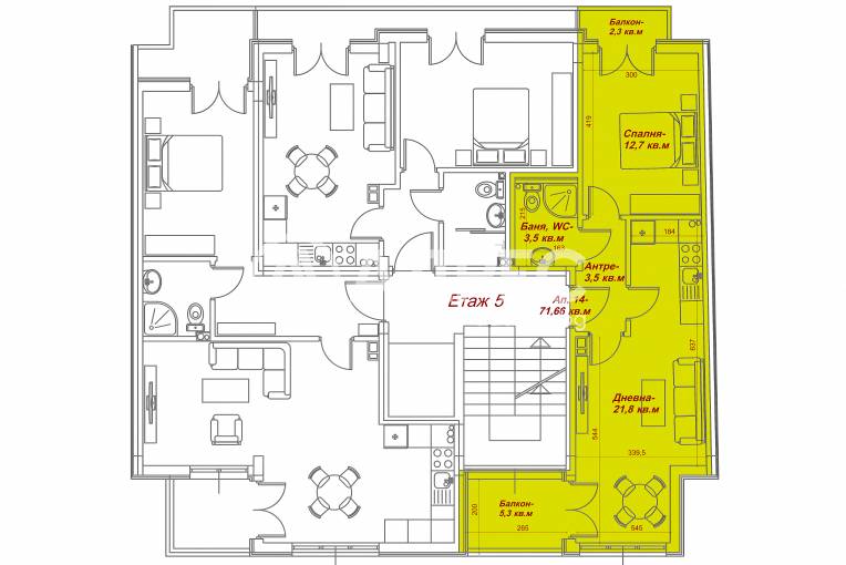 Двустаен апартамент, Варна, Зимно кино Тракия, 678729, Снимка 2