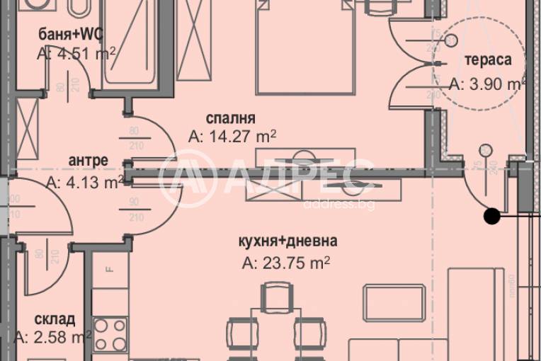 Двустаен апартамент, София, Малинова Долина, 687729, Снимка 2