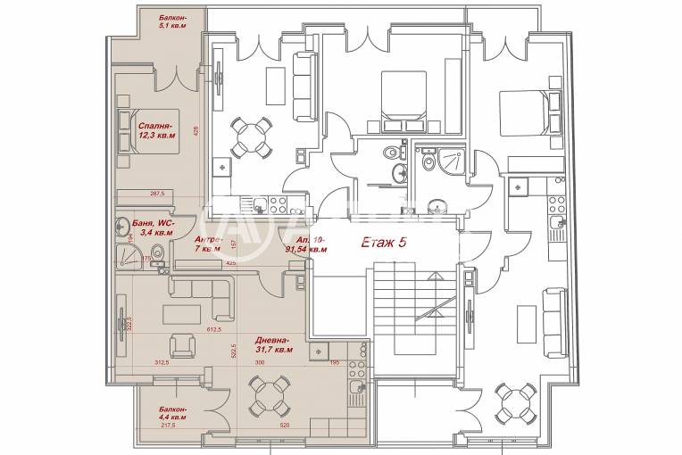 Тристаен апартамент, Варна, Зимно кино Тракия, 678730, Снимка 2