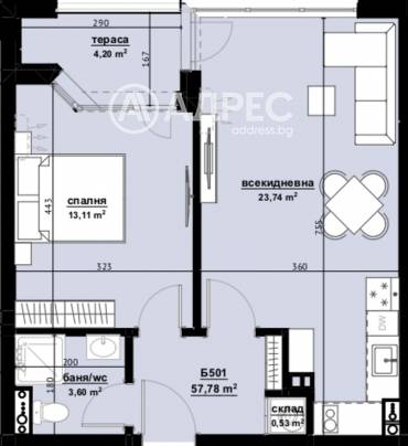 Двустаен апартамент, Бургас, Хоризонт, 663731, Снимка 1