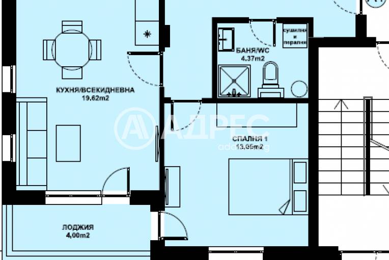 Двустаен апартамент, Благоевград, Изгрев, 673733, Снимка 1