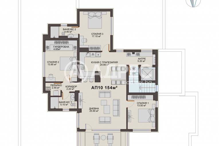 Многостаен апартамент, София, Малинова Долина, 683734, Снимка 3