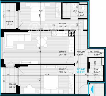 Тристаен апартамент, Варна, Аспарухово, 651735, Снимка 1