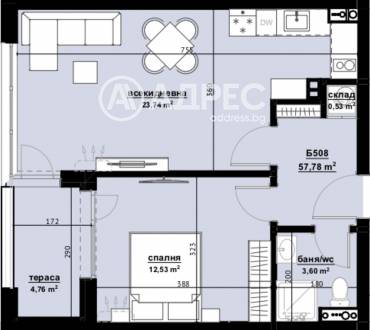Двустаен апартамент, Бургас, Хоризонт, 663735, Снимка 1