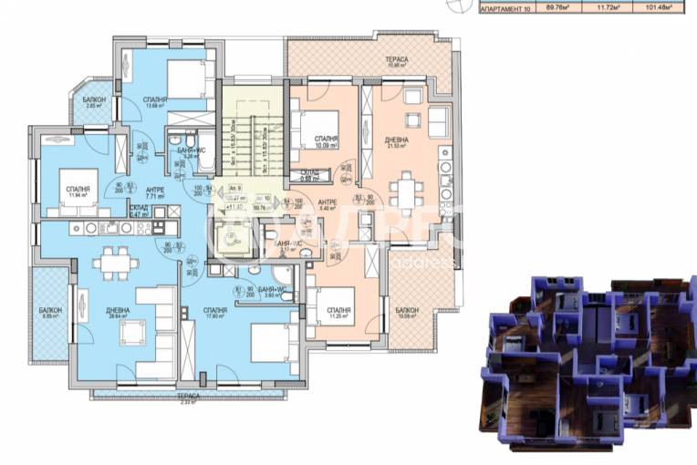 Многостаен апартамент, София, Кръстова вада, 669735, Снимка 3